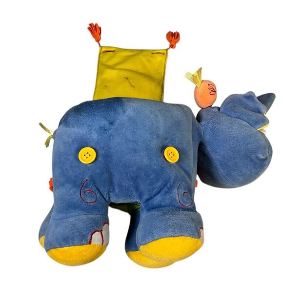 Jellycat Jelly Kitten Book Plush Elephant Book Bells on Feet Button Closure - Picture 13 of 16